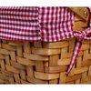 Wickerwise Small Rectangular Basket Lined with Gingham Lining, Carrying Handles QI004533